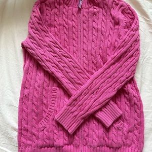 Vintage LL Bean cable knit zip-up sweater